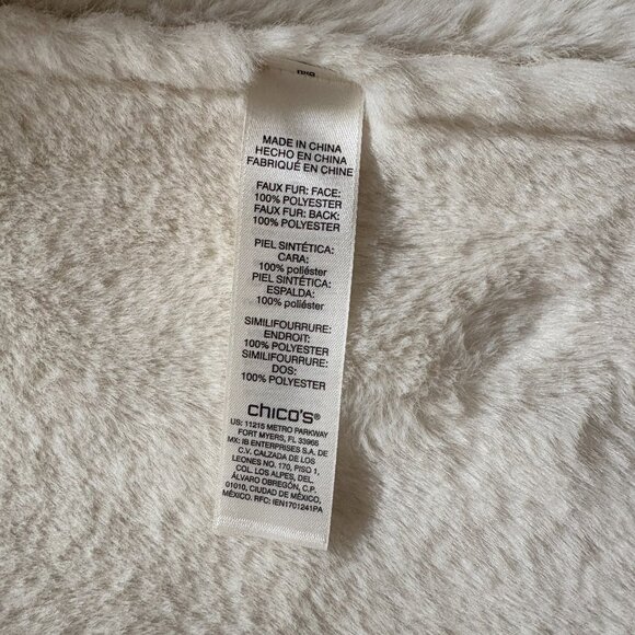 Chico's Faux Suede Vest Women's Beige Open Front Soft Lining Size 3 XL NWT - Picture 7 of 7